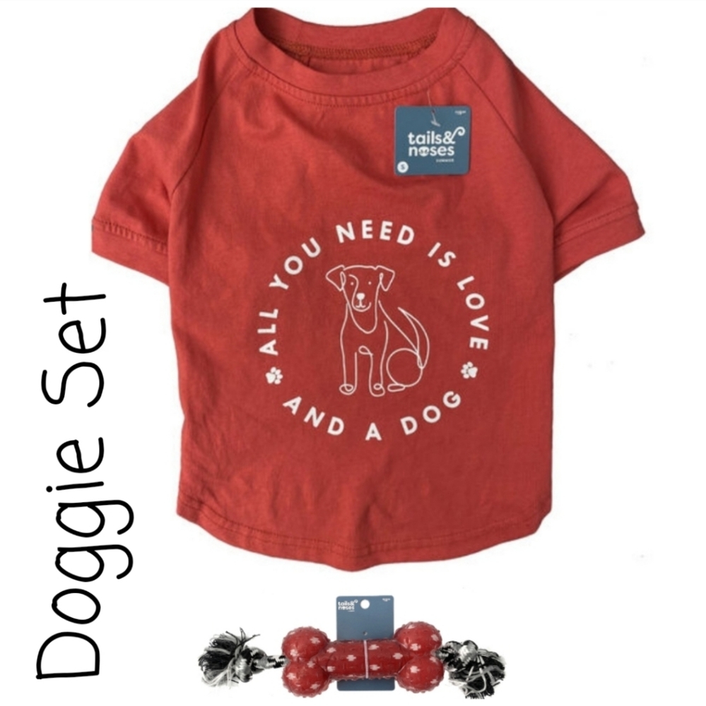 👀50% OFF - NWT‼️ Tails & Noses brand Shirt and Toy Set